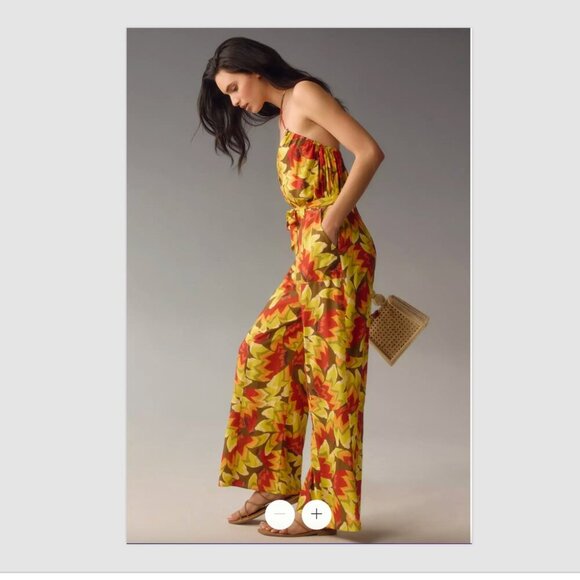 FARM Rio Pants - Farm Rio x Anthropologie Fruit Print Jumpsuit, Size L, Wide Leg, One Piece, NWT